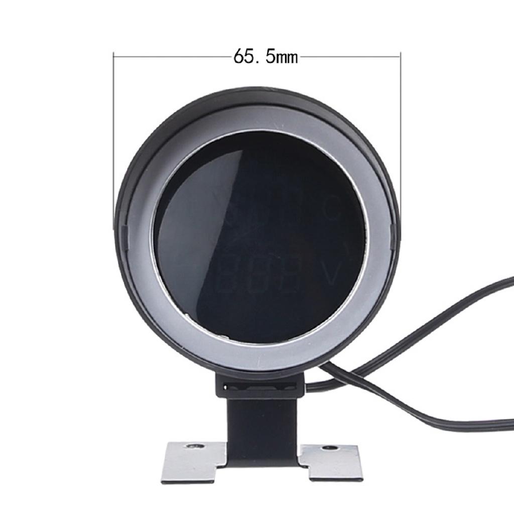 Ceas Digital LCD Rotund pentru Mașină Camion Temperatură Apă Senzor Temperatură Temperatură + Voltmetru Volt Metru Voltaj