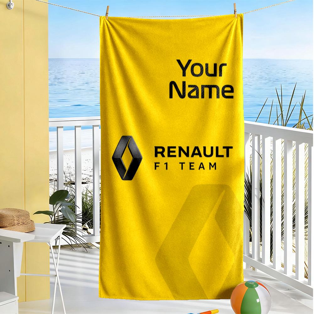 Renault Customize Text Beach Towel Quick-Dry Soft Microfiber Suitable for Sports Travel Swimming Yoga Bathroom Beach And Pool