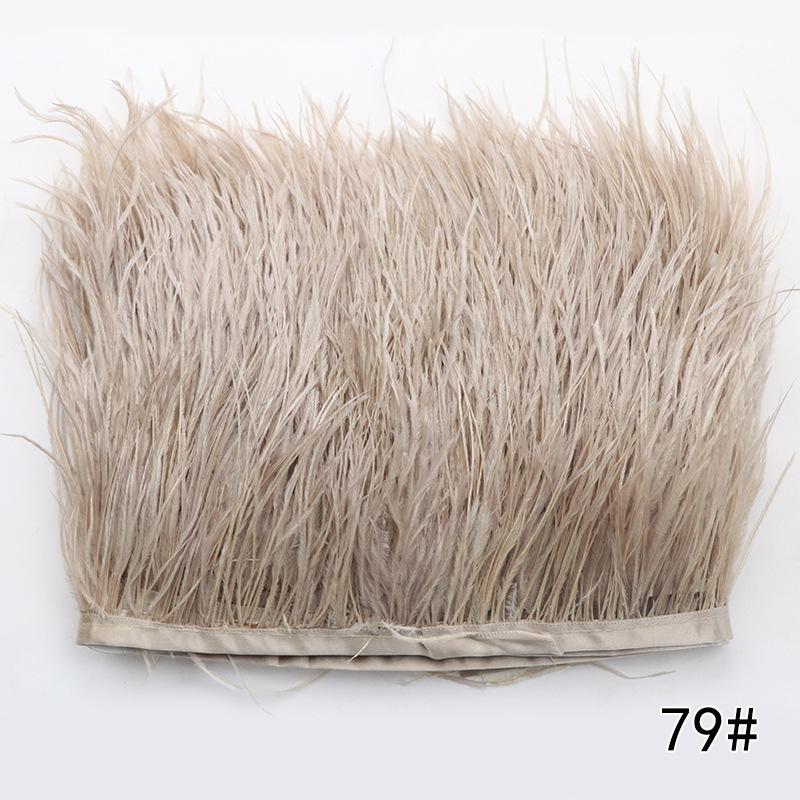 2M Ostrich Feather Cloth Edge 8-10 Cm Cuffs Clothing Skirt Decorative Accessories Color Ostrich Feather Cloth With Feathers