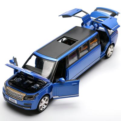 Escala 1/32 Land Range Rover alongar brinquedo de modelo de carro fundido, veículo de brinquedo retrátil com som e luz para crianças, meninos, meninas, coleção de presentes