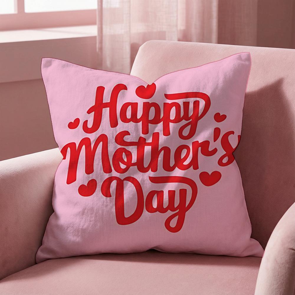 Holiday Mothers Day Cushion Cover MultiScene Pillow Cover for Home Car Reversible Soft Durable for Daily Use