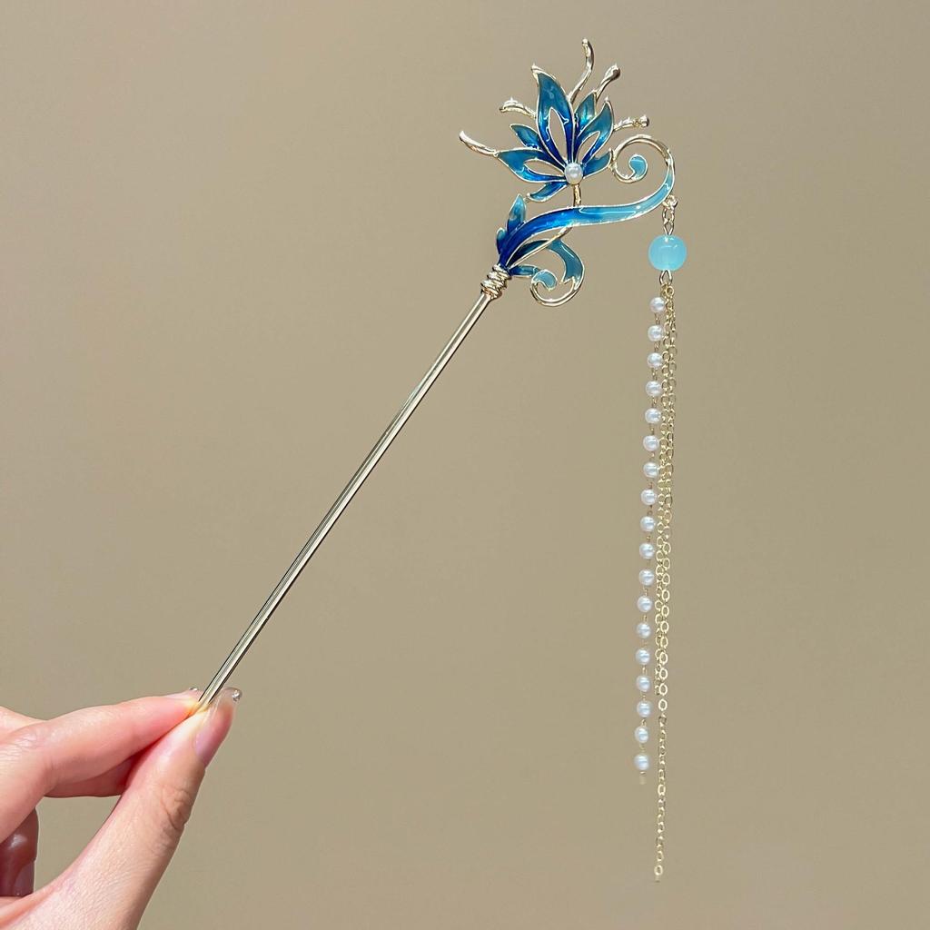 Hanfu Girls' Tassel Hairpin Headdress - Traditional Chinese Hair Accessory