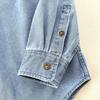Unisex Washed Denim Long-Sleeve Loose Shirt, Casual Spring/Autumn Outerwear