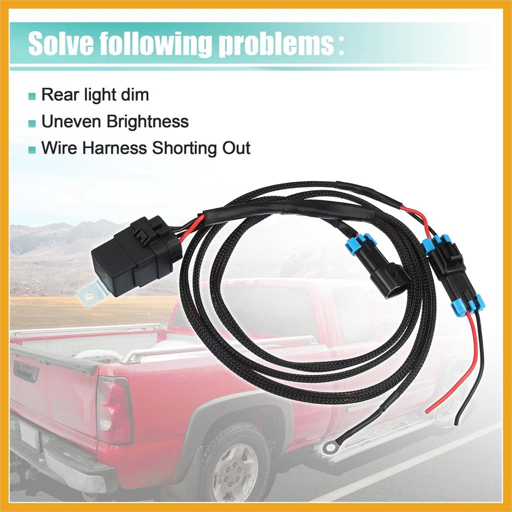 Back Up Reverse Light Wiring Harness Kit with Waterproof Relay for Polaris for Ranger 1000/ XP 1000 2018 2019 2020 2021 3-Seat and Crew Replacement