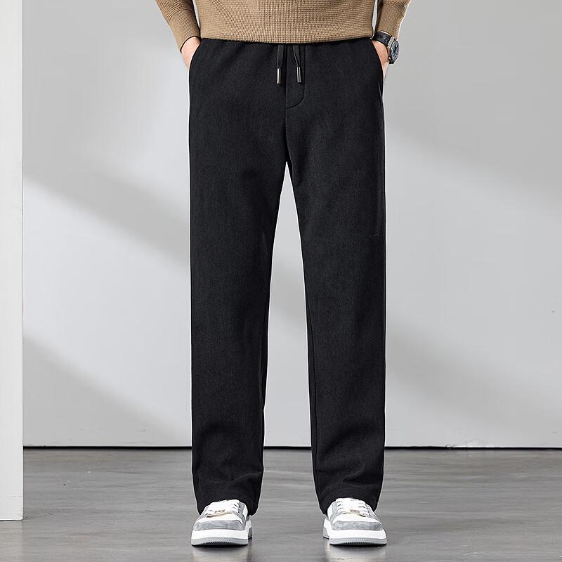 FAPAI Men's Fleece-Lined Thickened Casual Straight-Leg Pants