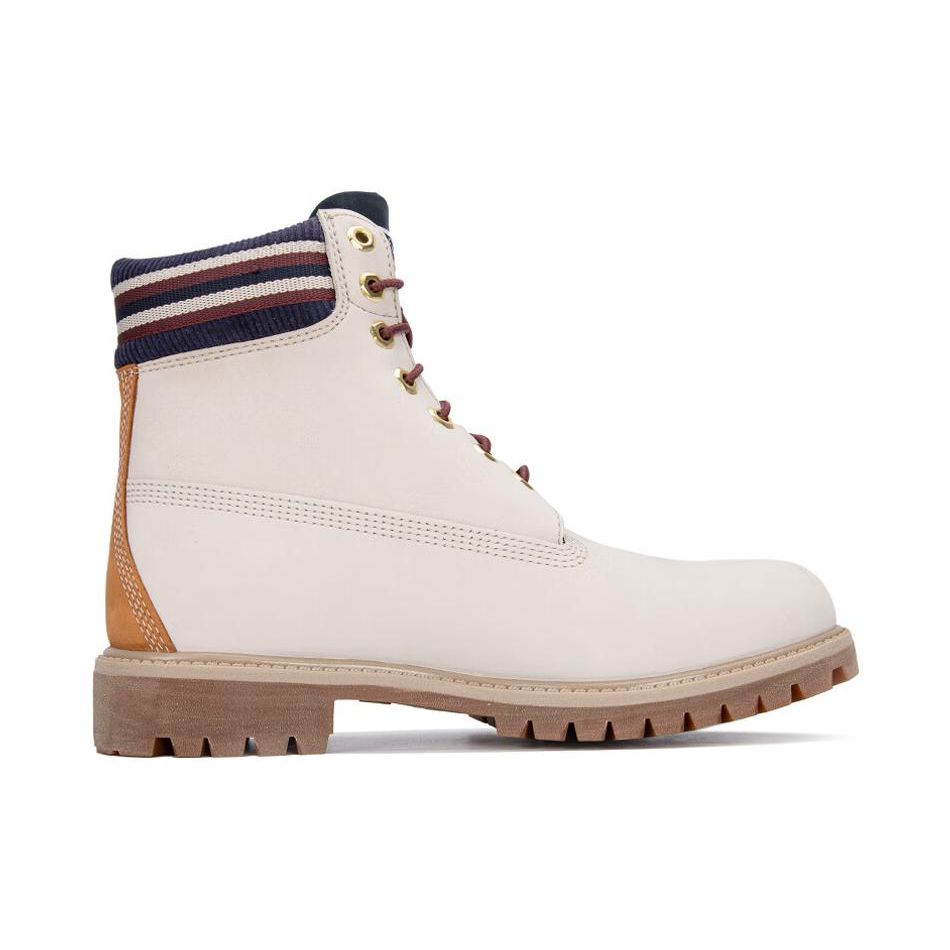 Timberland Seria Premium Strat superior din piele de vacă caldă, rezistentă la uzură, înălțime crescută, retro, cizme scurte de exterior, cizme pentru bărbați, alb, A5ZY7F48