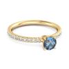 London Blue Topaz Round Soliatire Ring - 925 Sterling Silver Gold Vermeil