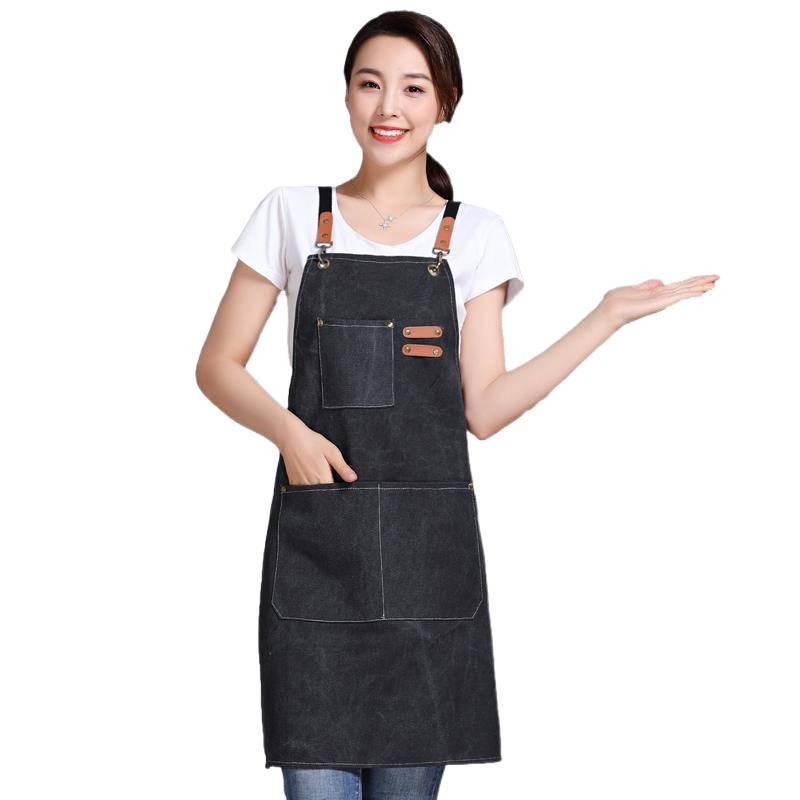 Waterproof Canvas Apron for Baking, Milk Tea Shops, and Catering