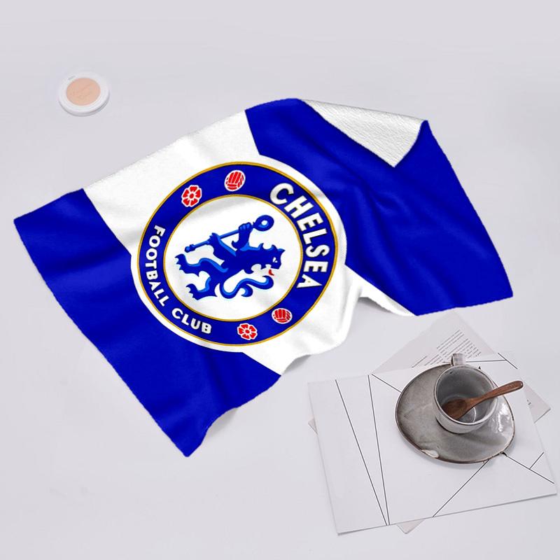 proof beach towel with Chelsea FC logo pattern - soft,absorbent,quick-drying,machine washable - perfect for swimming,camping,bathing