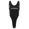 Womens High Cut Crotchless Patent Leather Bodysuit Wet Look Backless Sleeveless Leotard Club Dance Performance Catsuit Costume