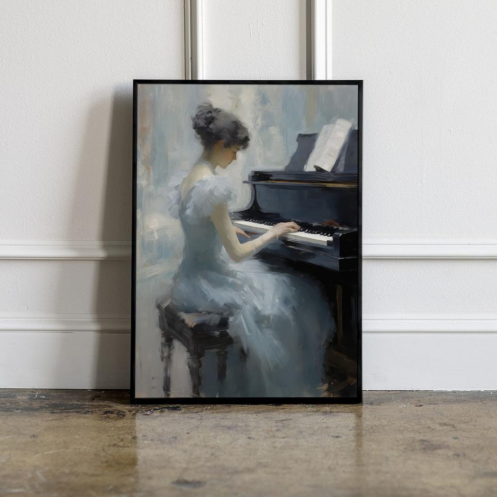 Poster Posters Paintings Woman Piano