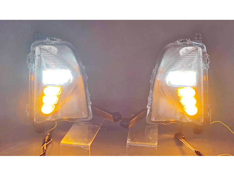 Compatible with 16-18 Toyota Prius LED Daytime Running Lights & Turn Signal Fog Lights
