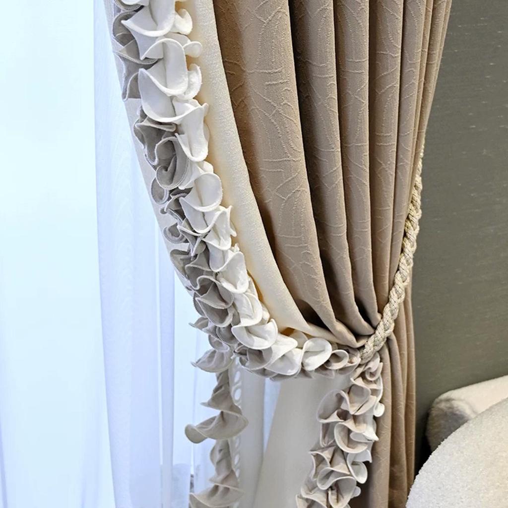 Chuyang Vintage French Romantic Cream Sheer Lace Curtain