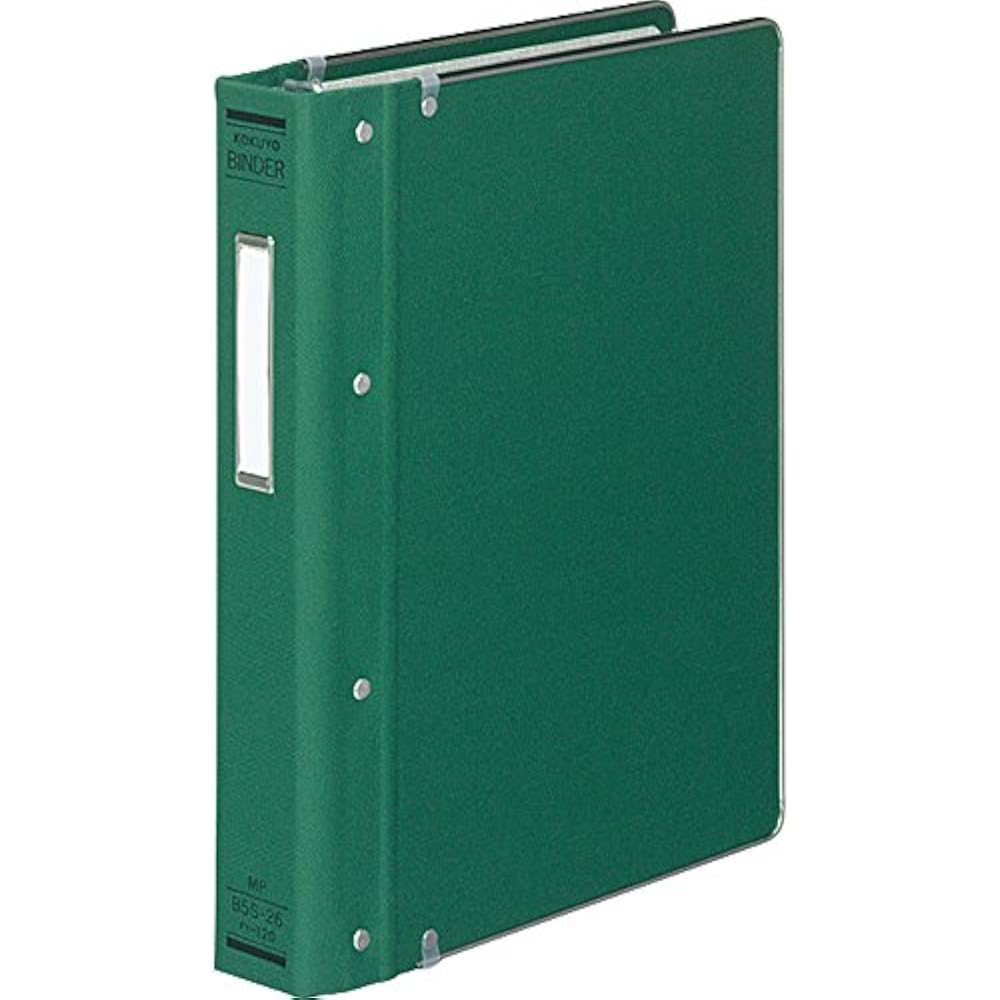 Kokuyo File Binder Cloth Sticker B5 with Vertical Binder, 26 Holes, Holes, 200 Sheets, Green Ha-1...