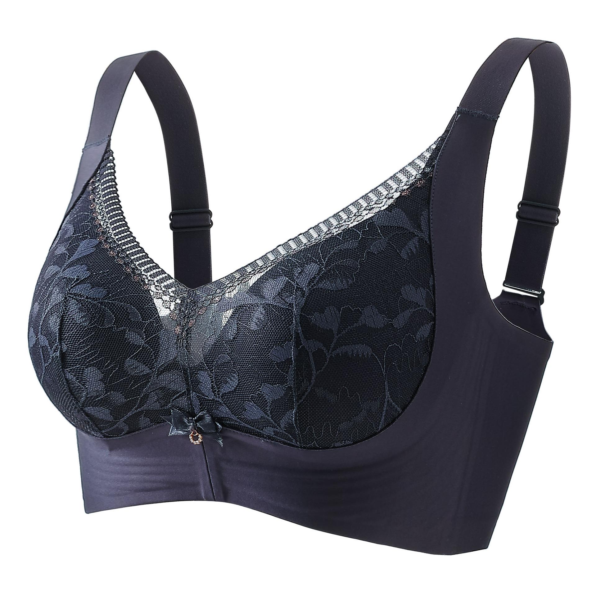 Large size women gather to look thin, close secondary breasts, large breasts, small anti-sagging bra, no steel ring, sexy massage bra 34/75CD