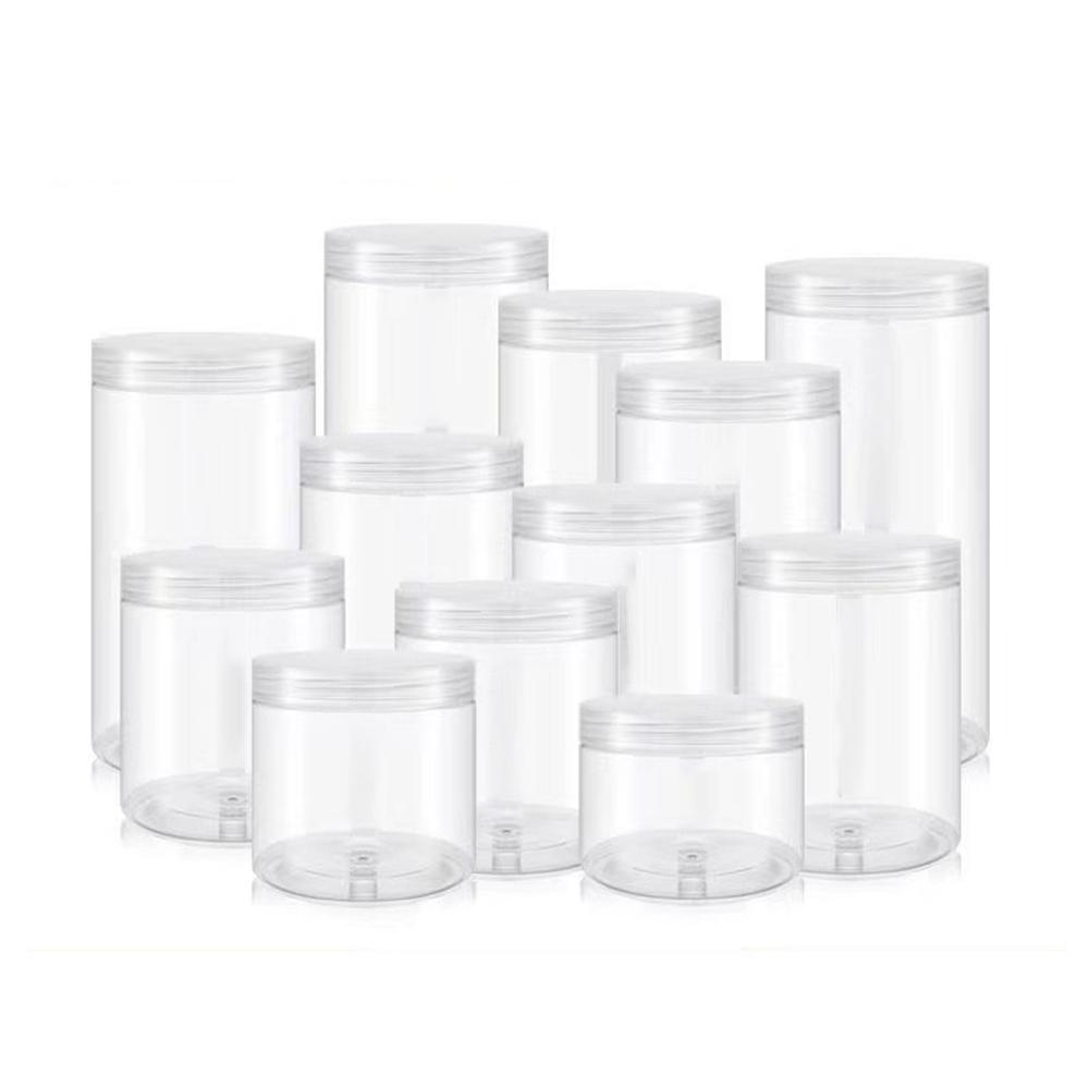 10/30pcs 50ml 100ml 150ml 250ml Empty Cosmetic Cream Jar with Aluminum Lid Storage Jar Makeup Bottle PET Makeup Pot Travel