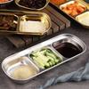 Stainless Steel 3-compartment Dip Tray Seasoning Sauce Seasoning Tray BBQ Restaurant Cutlery Tableware Gravy Boats