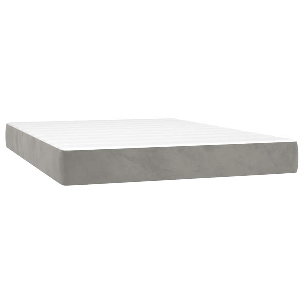 Pocket Spring Mattress Medium Firm Light Grey 120 x 210 x 20 cm Velvet