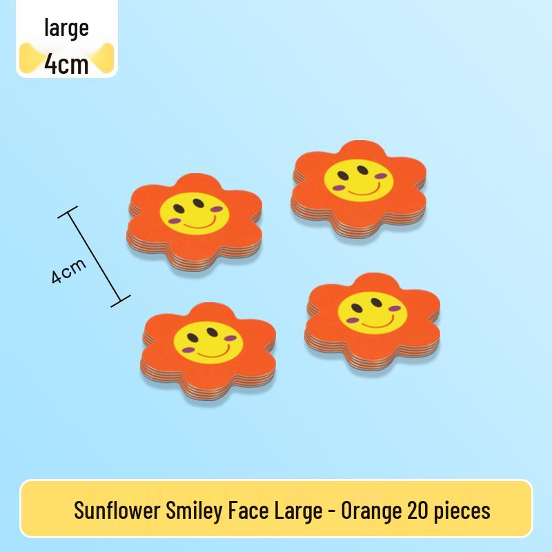 Magnetic Blackboard Stickers: Kids' Reward Magnets with Cartoon Stars, Flowers, and Smileys for Home & Classroom Whiteboards