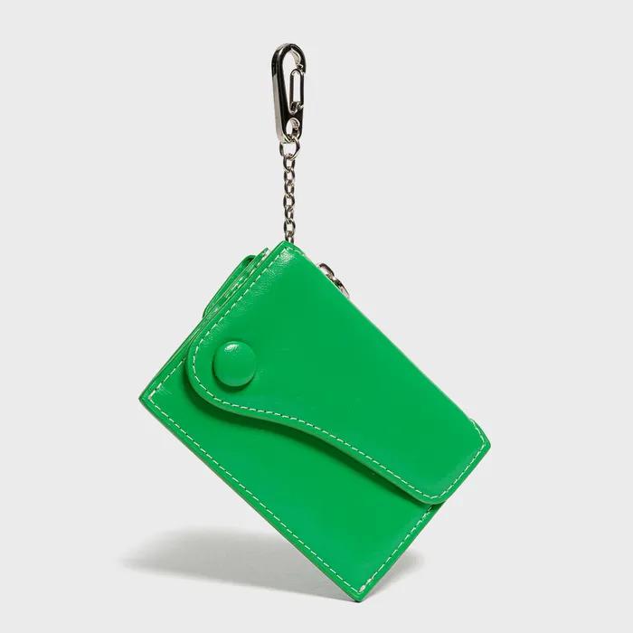 Dot Saddle Keyring Coin Zipper Business Card Holder Card Holder Green