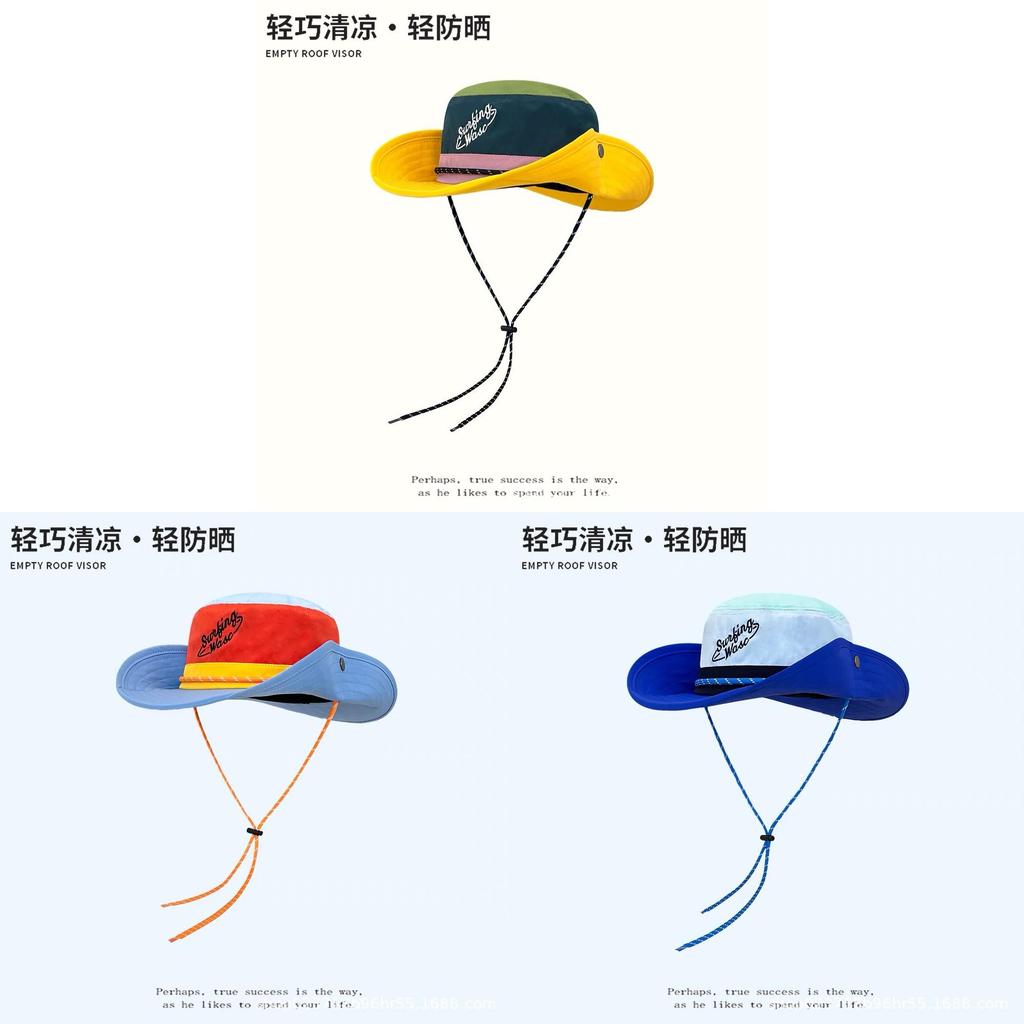 Style Vintage Patchwork Fisherman Hat With Sun Protection For Outdoor Activities