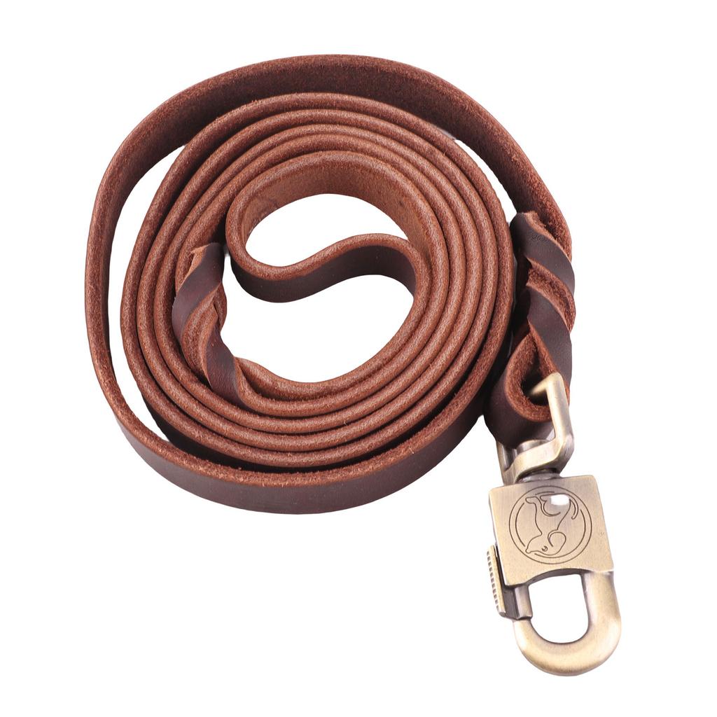 Durable Leather Dog Training Leash Strap for Large Medium Dogs