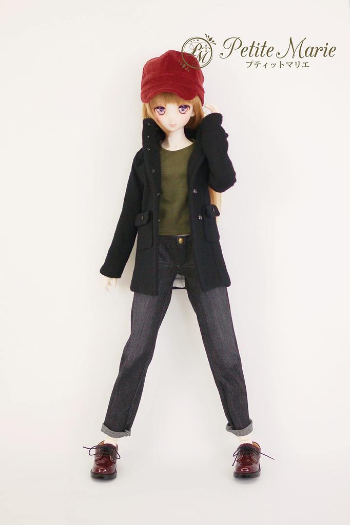 DDS Compatible Okayama Processing Boyfriend Jeans Black KOJIMA Processing Jeans Processing Low Rise Roll Up Stretch Denim Vintage Processing 60cm Doll