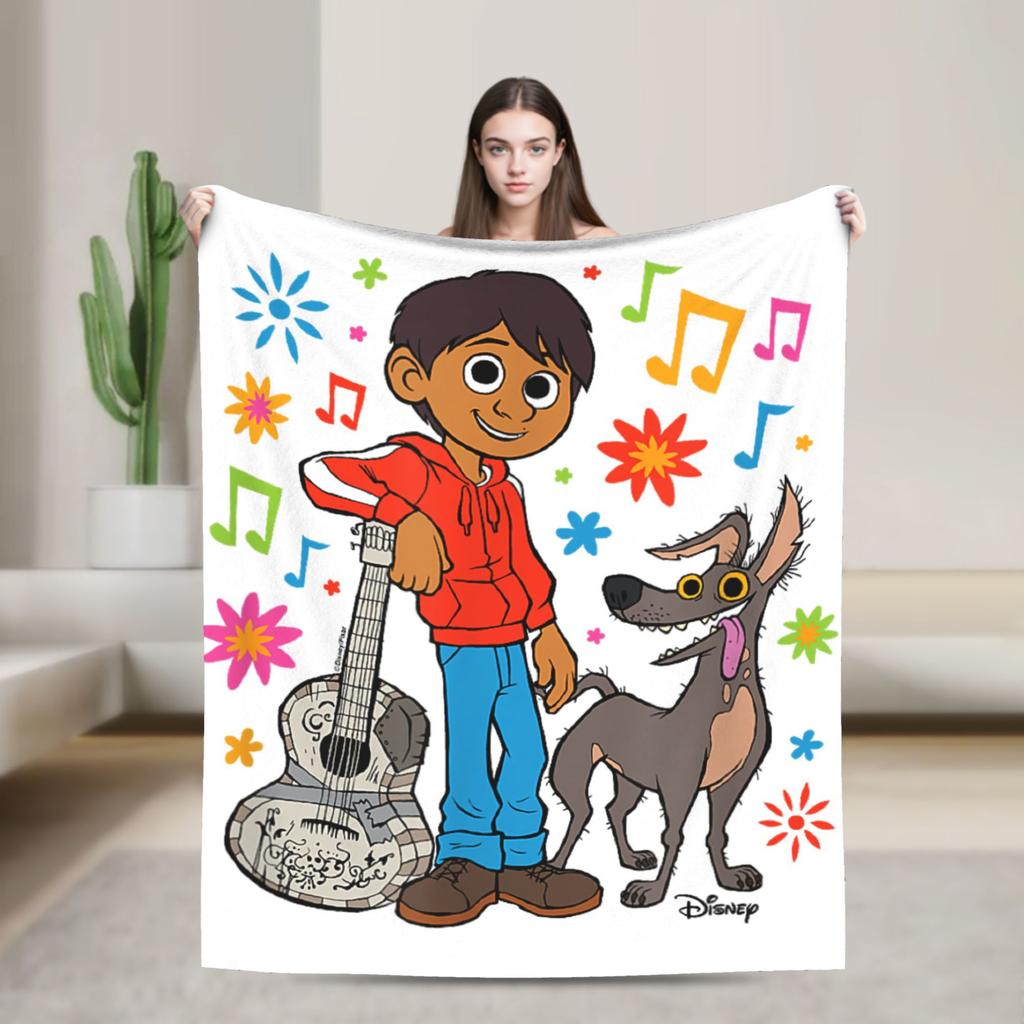 Coco Miguel und Dante Pack den Moment ein Flanell-Decke Tragbar Leicht Dünn Überwurfdecke Heim-Bettwäsche Überwürfe Teppichstück