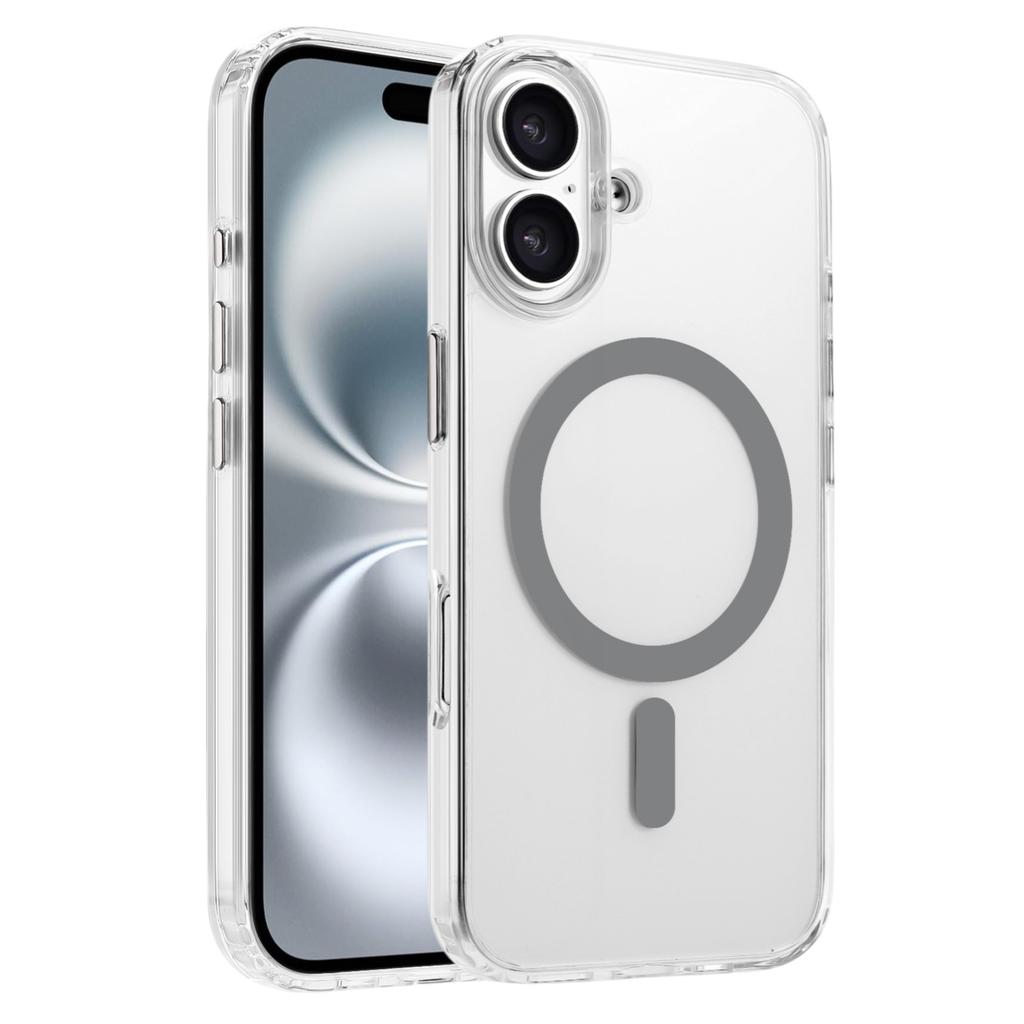 For iPhone 16 Case Compatible with MagSafe Clear PC + TPU Sealed Magnetic Phone Cover