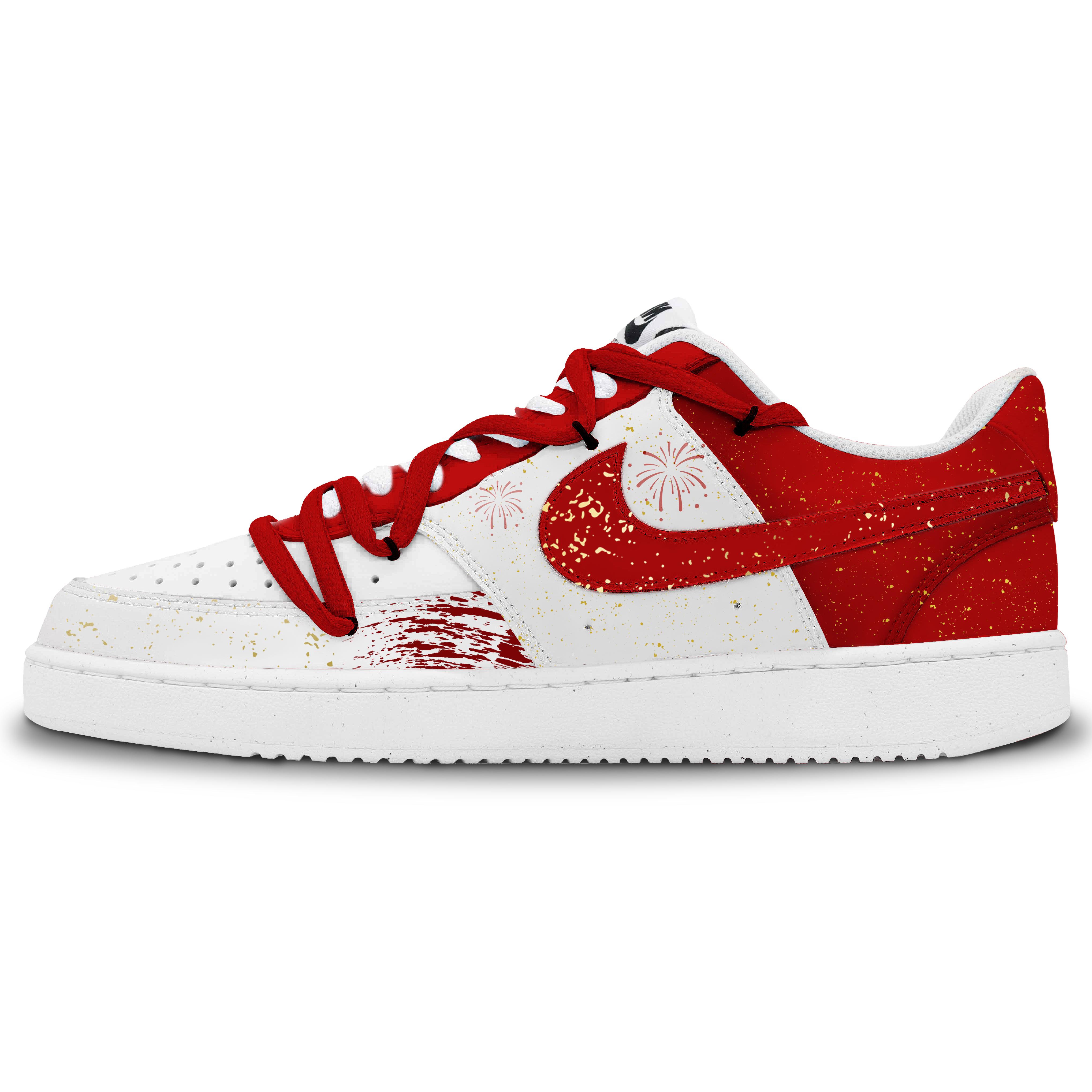 

Nike Court Vision 1 Slip Resistant Abrasion Resistant Low top Skateboard Shoes Men s White Red DH2987-101(Team441-) 42.5