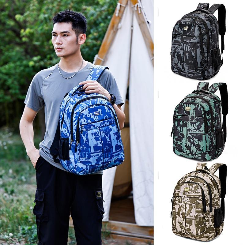 Student schoolbag boys junior high school students large capacity light high school students backpack 2 new camouflage backpack
