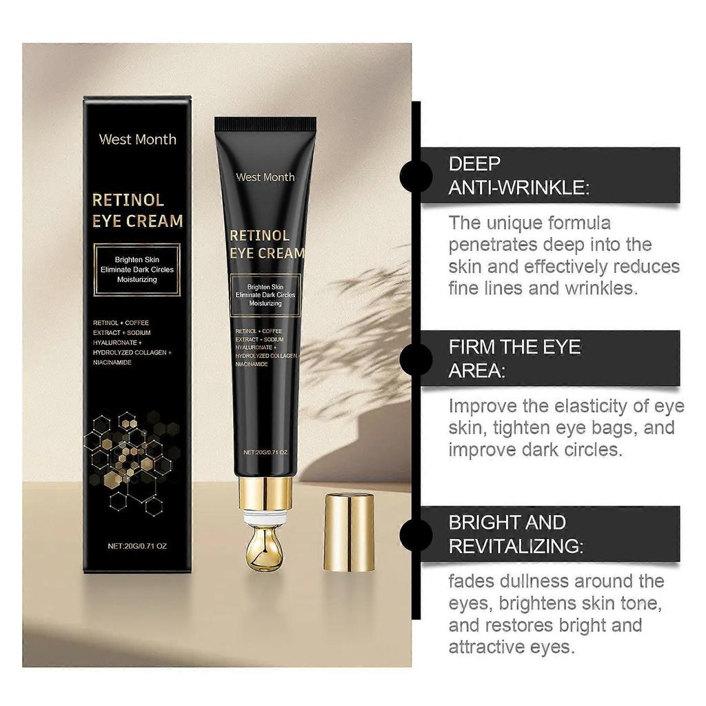 Retinol eye cream, firming and moisturizing eye cream, anti-wrinkle eye cream to combat dark circles