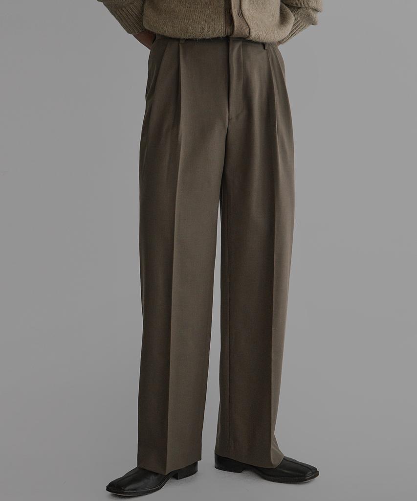 Baulopeulodeogteu Wool Tr Wide Slacks [Mocha Beige]