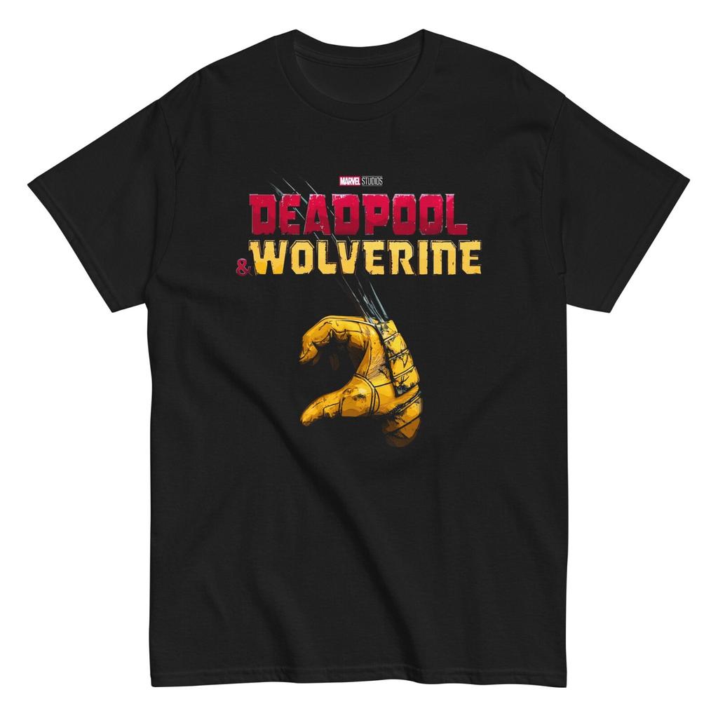 Deadpool Wolverine Wolverine Mezzo Cuore Mano Maglietta Uomo X-Men Film Nero