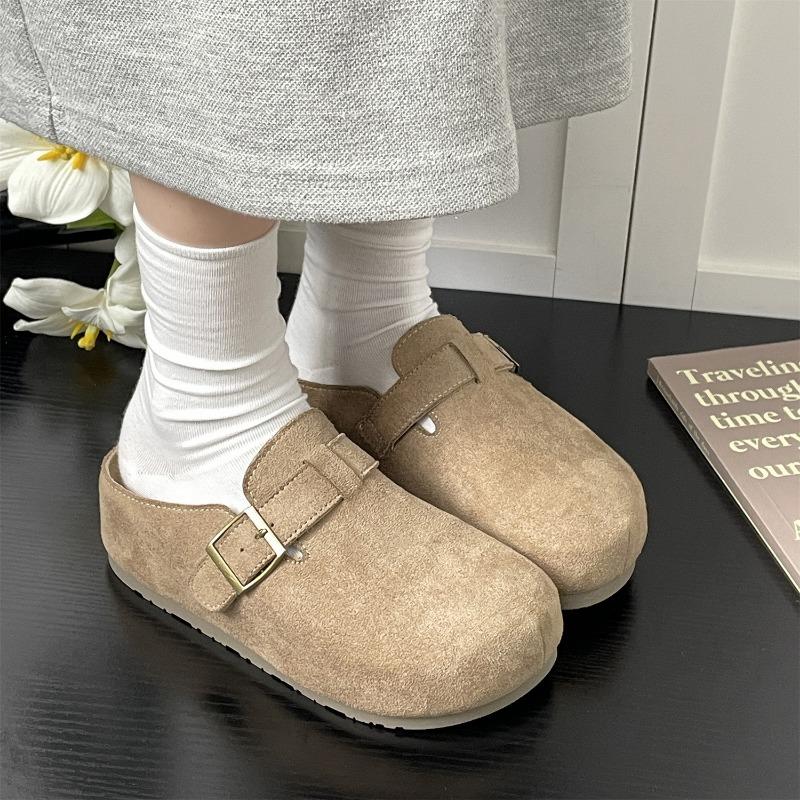 

Women s shoes small man height increase women s spring and autumn new retro absolute child versatile slope heel thick sole half slippers women 40