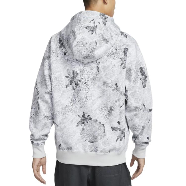 Nike Sportswear NAI-KE Series Brand Logo Embroidered Fashion Soft Comfortable Fleece Knit Pullover Hoodie Men Hoodies White HQ0892100