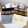 Women Color Block Back Beauty Bandeau Padded Push Up Anti Slip Camisole Underwear