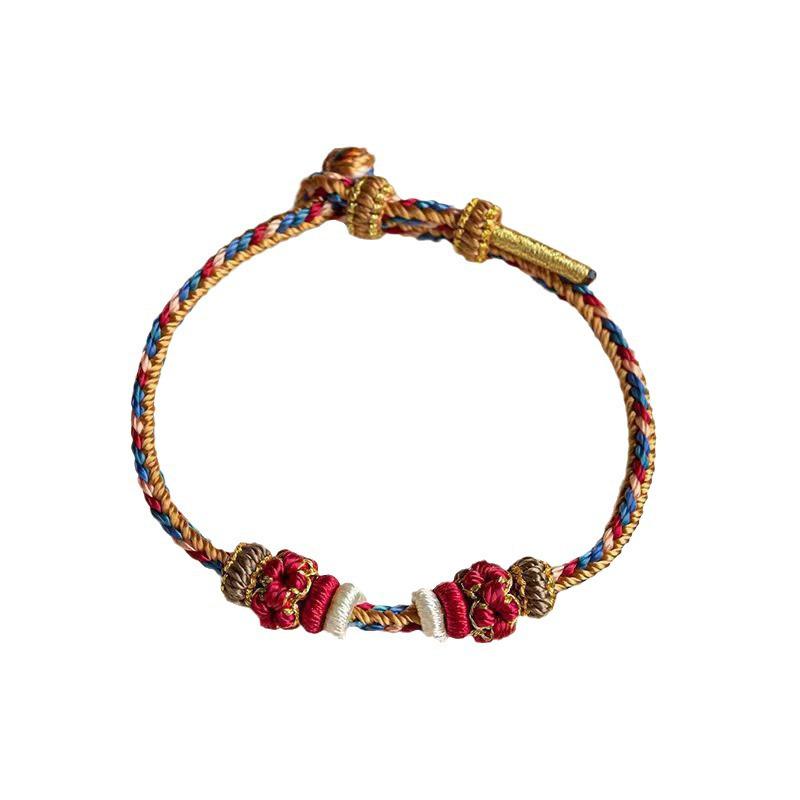Dunhuang-Inspired Braided Bracelet: Handmade Rope, Ready for Lucky or Zodiac Beads