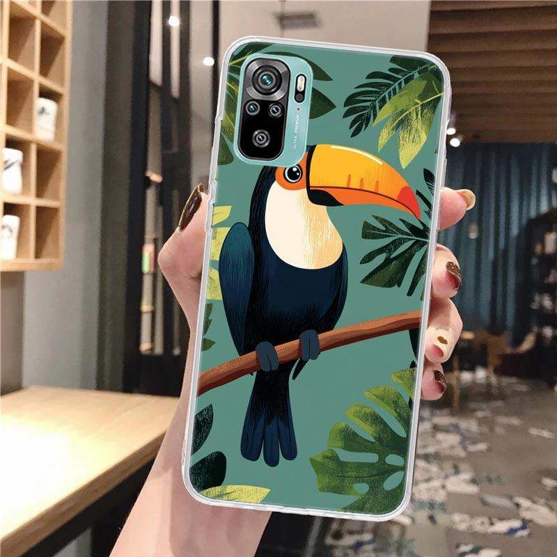 Tropical Toucan Soft Phone Case For Xiaomi Redmi Note 14 14S 13 12S 12 11S 11 11E Pro Plus 11T 10S 10 9S 5G Pattern Cover Redmi