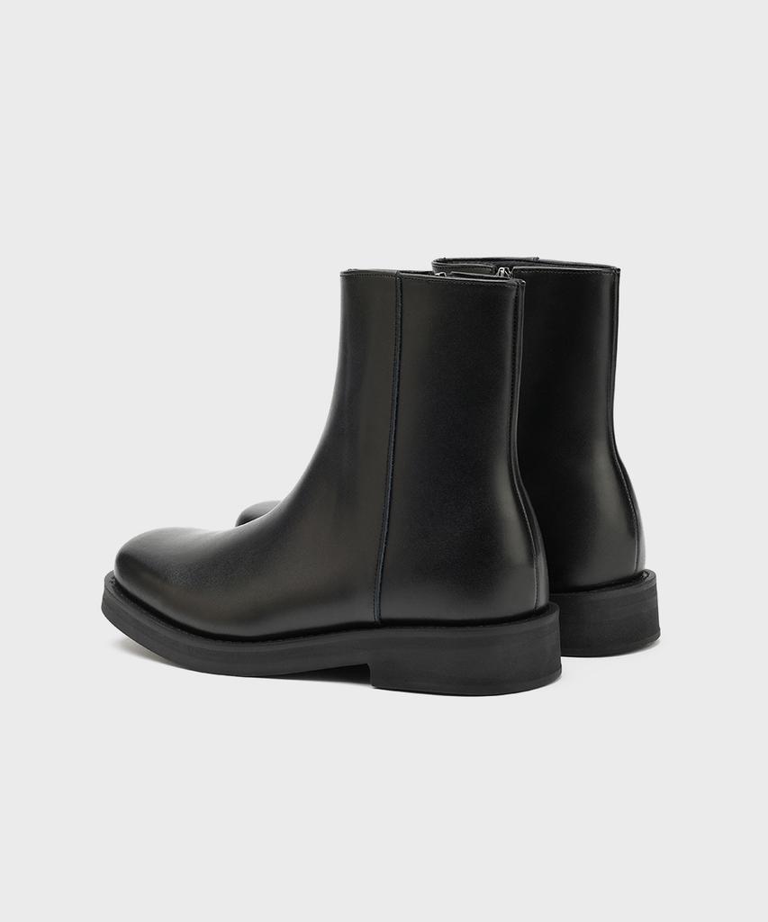 Firenze Atelier [Second.A] Minimal Square Toe Zip-Up Boots 2Ndf4300Gb [Black]