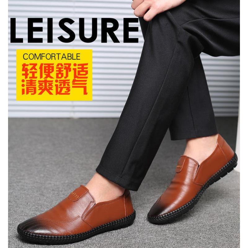 

New men s formal leather shoes business casual fashion simple one-pedal lazy shoes 43