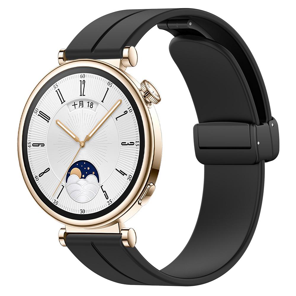 For Huawei/Samsung Universal 22mm Smartwatch Strap Magnetic Folding Buckle Silicone Band