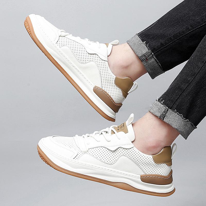 Breathable Casual Leather Shoes Men Breathable Tenis Masculino Shoes Comfortable School Running Shoes Lightweight Mens Sneakers