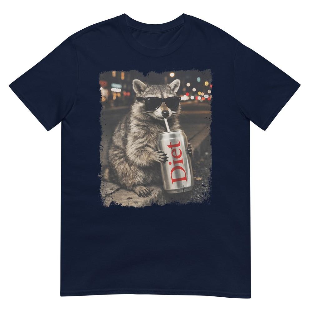 Funny Raccoon Drinking Diet Soda Funny Animal Meme Raccoon TShirt S