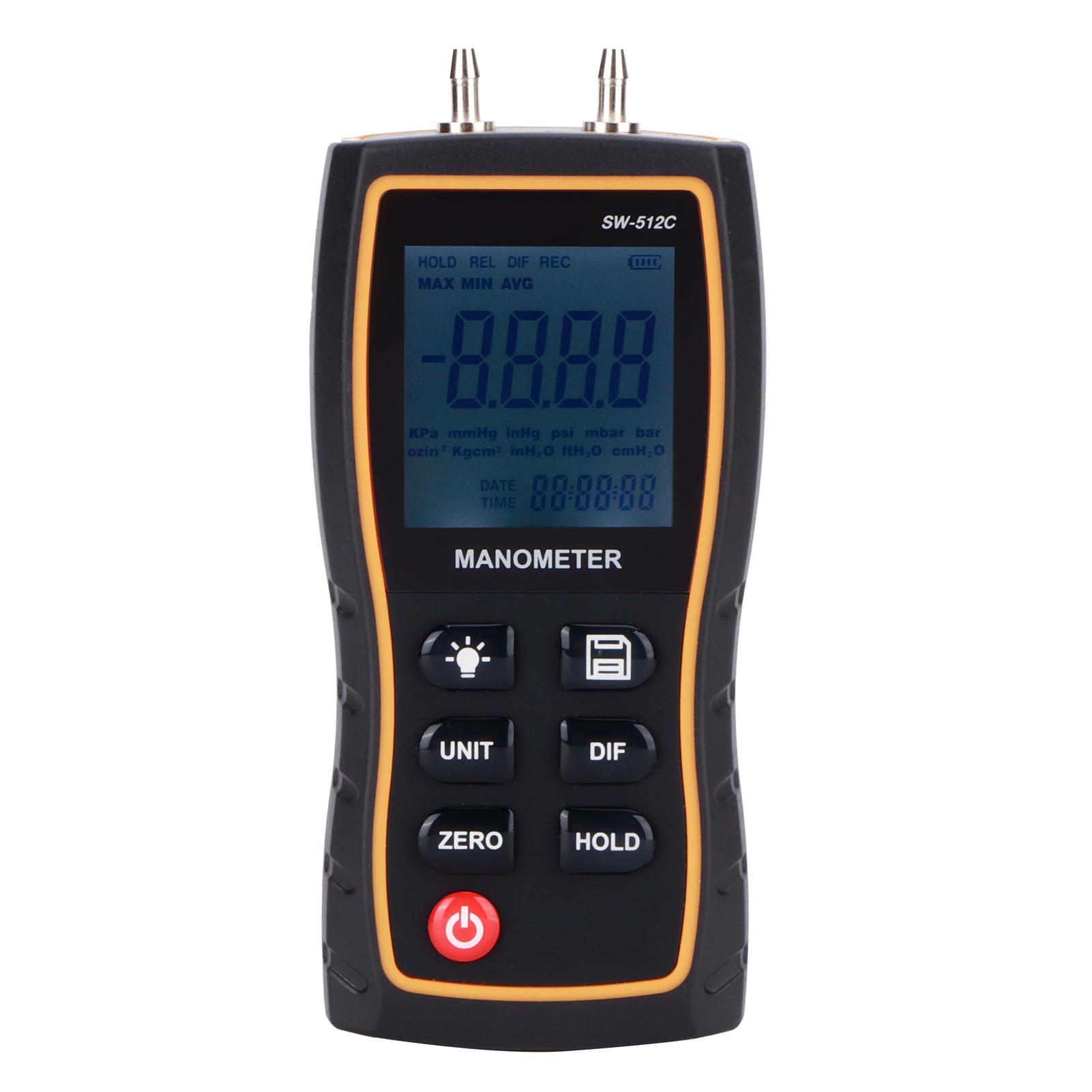 

SNDWAY Digital Differential Manometer Handheld Air Gas Pressure Gauge Meter + 103.42KPA