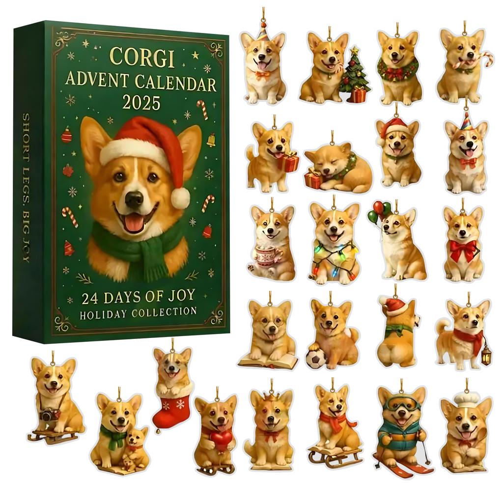 2D Flat Acrylic Mystery Box 24pcs Pendant With Airplane Box Funny Christmas Countdown Calendar