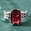 Anello Quadrato Rosa Vintage Splendido in Zirconia Sintetica per la Moda Femminile Gioielli Argentei Raffinati Regali per Banchetti Festival