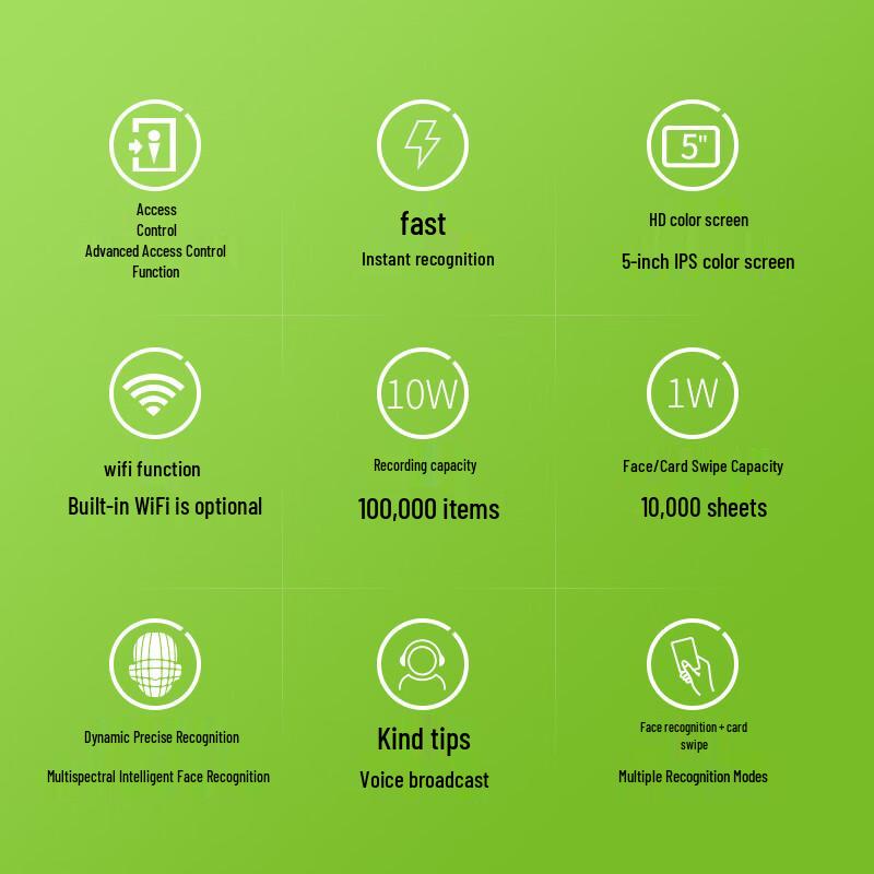 ZKTeco xFace60 Dynamic Facial Recognition Attendance & Access Control System CN plug (adapter included)