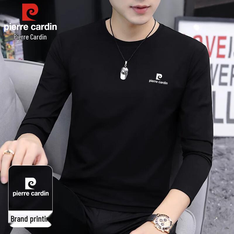 Pierre Cardin Men's Long-Sleeve Cotton Crewneck T-Shirt