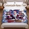 Christmas Theme Soft Blanket Personalized Custom Name Text Print Warm Blanket Home Sofa Bedroom Decor